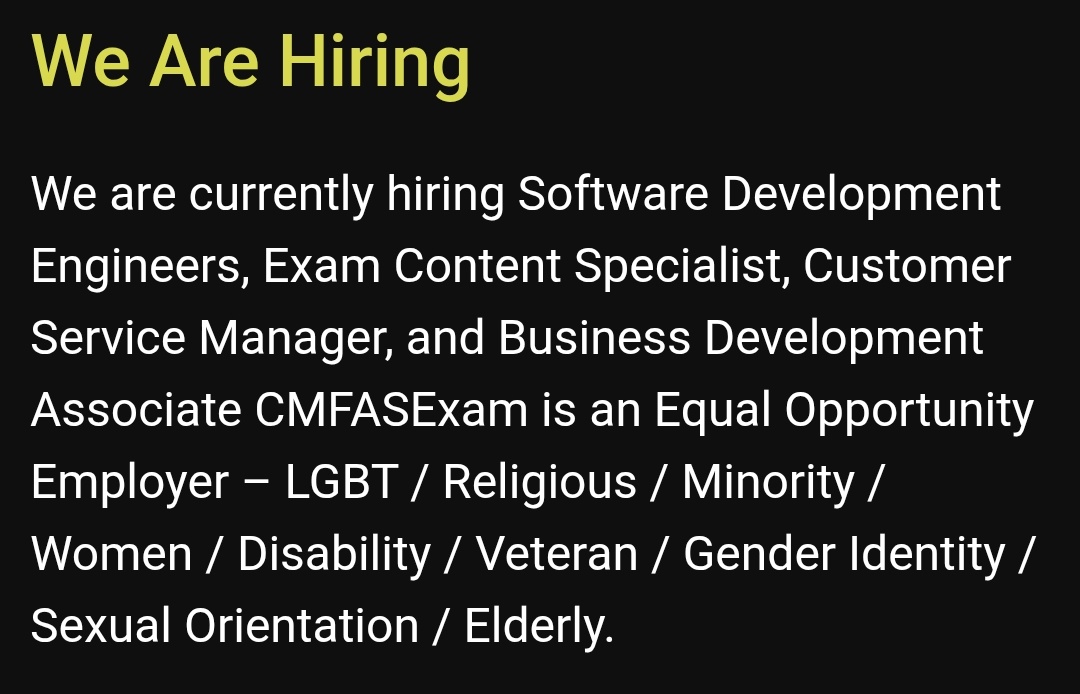Screenshot of hiring claims