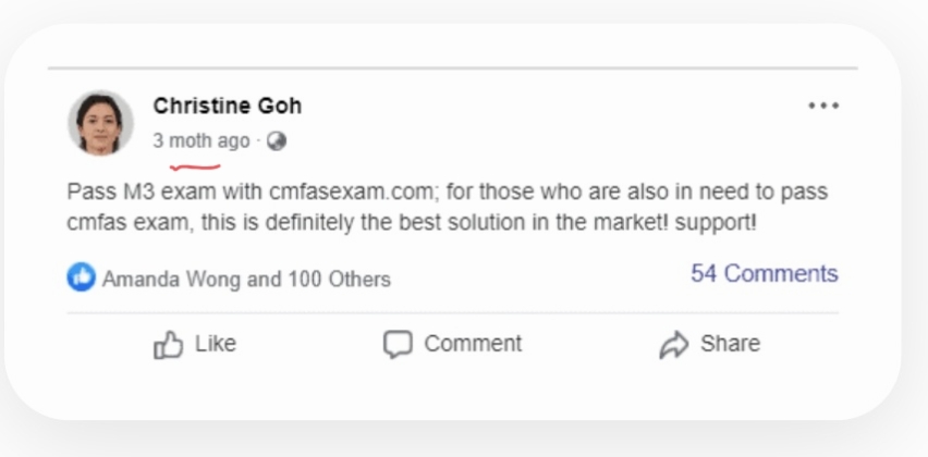 Close-up of photoshopped testimonial