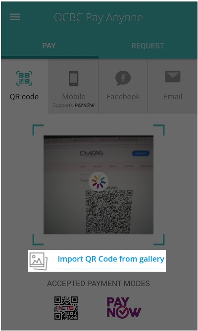 How to Import QR Code in OCBC Pay Anyone App